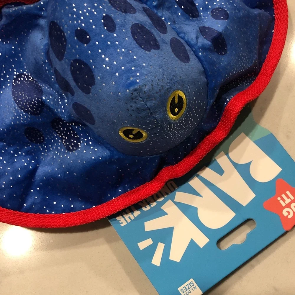 Bark Blue and Red Stingray Dog Toy